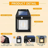 Motion Sensor Solar Sensor Lamp - Black Outdoor Lighting Solution