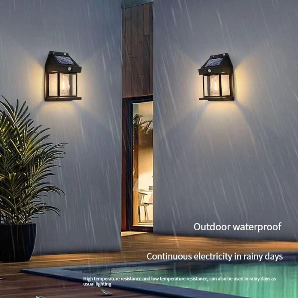 Motion Sensor Solar Sensor Lamp - Black Outdoor Lighting Solution