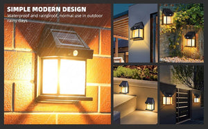Motion Sensor Solar Sensor Lamp - Black Outdoor Lighting Solution
