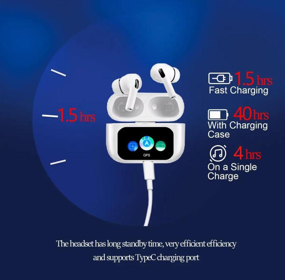 Earbuds Noise-Cancelling with Smart Touch LED