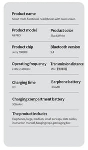 Earbuds Noise-Cancelling with Smart Touch LED