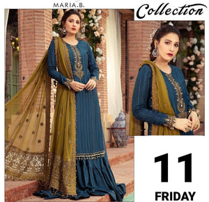 3 Pcs Women's Unstitched Sequins Embroidered Suit