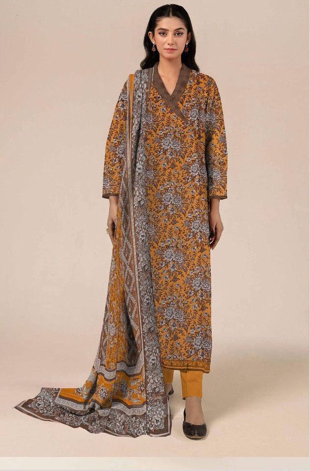 3 Pcs Women's Unstitched Printed Suit