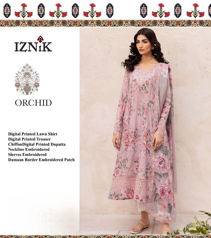 3 Pcs Women's Unstitched Embroidered Suit