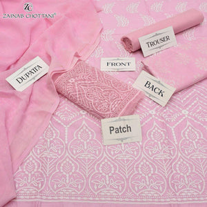 3 Pcs Women's Unstitched Embroidered Suit