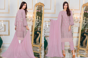 3 Pcs Women's Unstitched Embroidered Suit