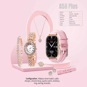 A58 Plus Smartwatch – Fitness Tracker | Blood Pressure Monitor | Stylish Watch for Women