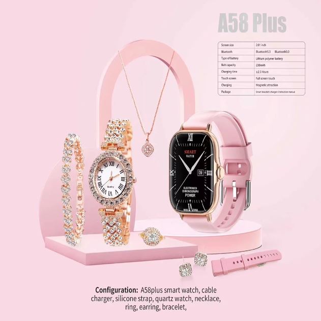A58 Plus Smartwatch – Fitness Tracker | Blood Pressure Monitor | Stylish Watch for Women
