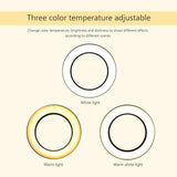 26CM Selfie LED Ring Light with Ball Head & Mobile Holder – 3-Color Brightness, Dimmable (Stand Not Included)