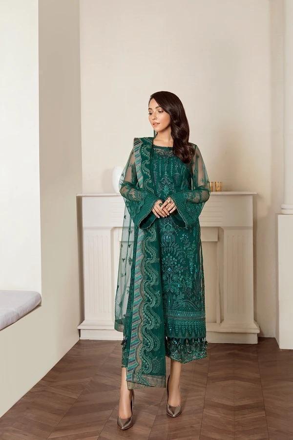 3 Pcs Women's Unstitched Chiffon Embroidered
Suit