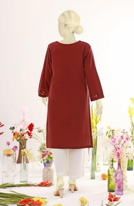 2 Pcs Women's Stitched Arabic Lawn Plain Shirt and Trouser