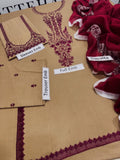 3 Pcs Women's Unstitched Embroidered Suit
