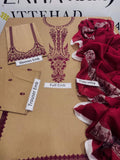 3 Pcs Women's Unstitched Embroidered Suit