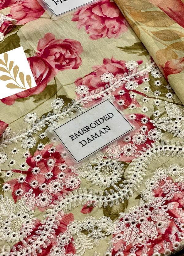 3 Pcs Women's Unstitched Printed Suit