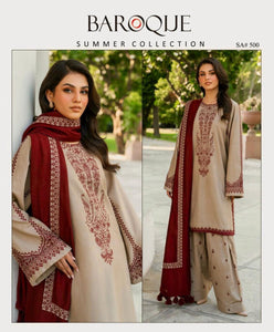3 Pcs Women's Unstitched Embroidered Suit