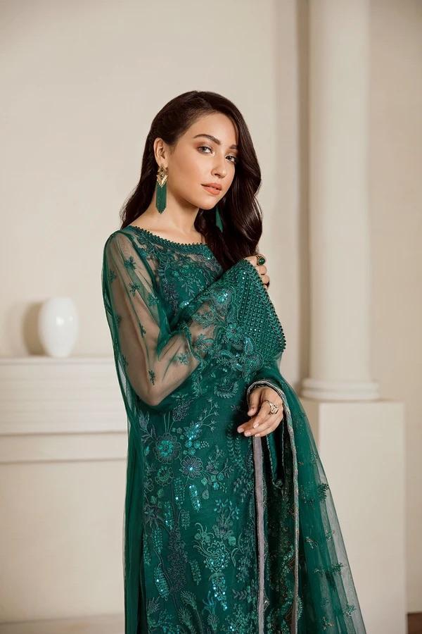 3 Pcs Women's Unstitched Chiffon Embroidered
Suit